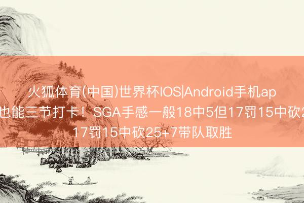 火狐体育(中国)世界杯IOS|Android手机app下载 季后赛也能三节打卡！SGA手感一般18中5但17罚15中砍25+7带队取胜