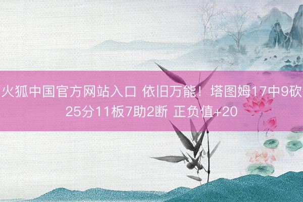 火狐中国官方网站入口 依旧万能！塔图姆17中9砍25分11板7助2断 正负值+20
