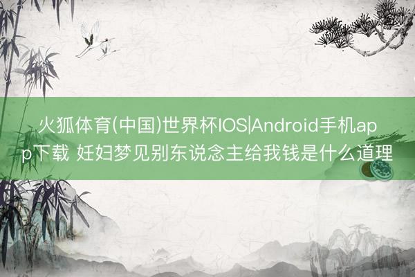 火狐体育(中国)世界杯IOS|Android手机app下载 妊妇梦见别东说念主给我钱是什么道理