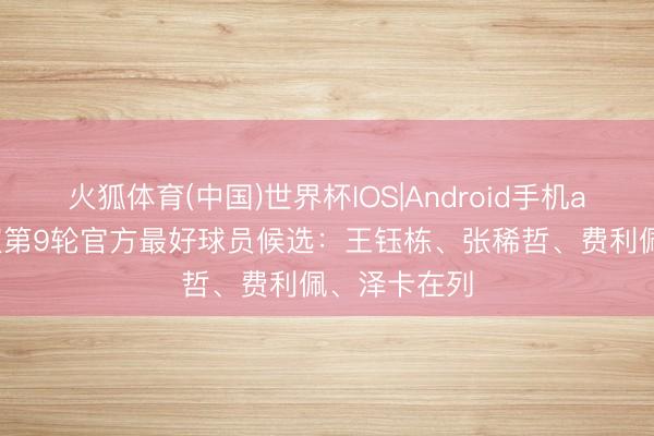 火狐体育(中国)世界杯IOS|Android手机app下载 中超第9轮官方最好球员候选：王钰栋、张稀哲、费利佩、泽卡在列