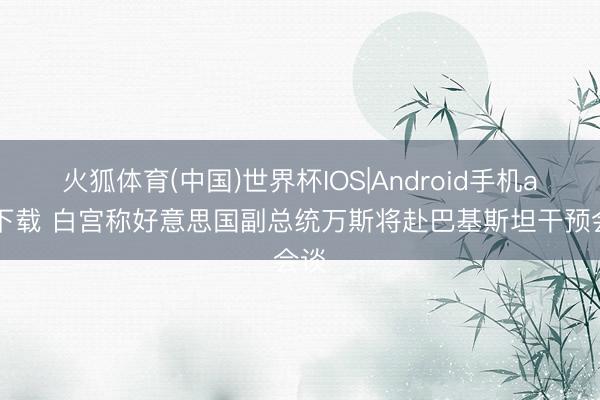 火狐体育(中国)世界杯IOS|Android手机app下载 白宫称好意思国副总统万斯将赴巴基斯坦干预会谈