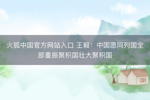火狐中国官方网站入口 王毅：中国愿同列国全部重振聚积国壮大聚积国