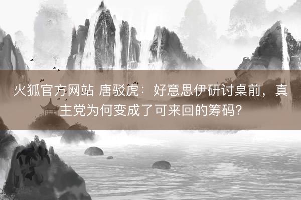 火狐官方网站 唐驳虎：好意思伊研讨桌前，真主党为何变成了可来回的筹码？